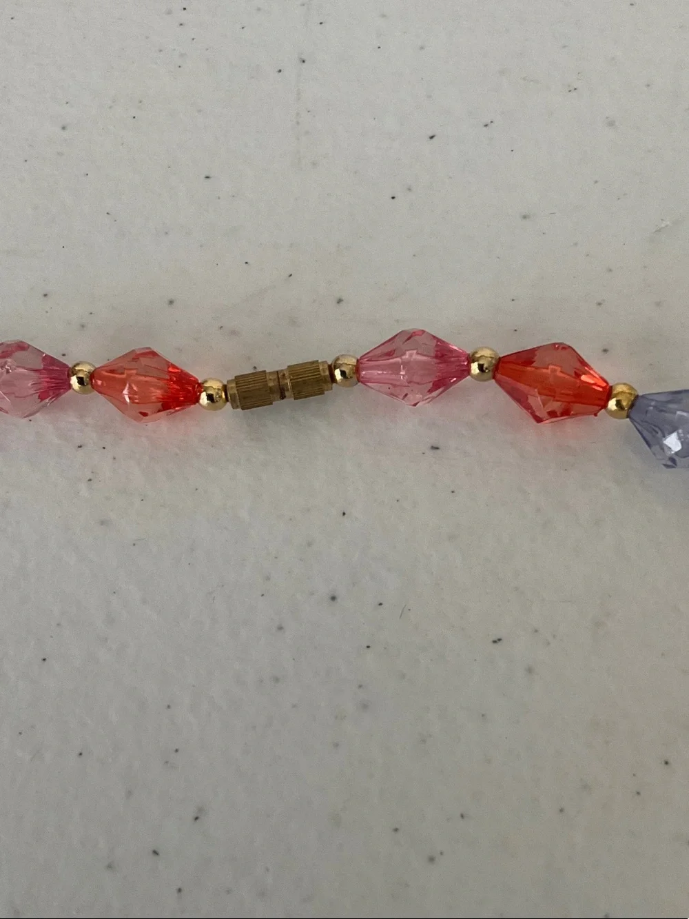 Multicolor Faceted Bead Necklace with Gold Accents